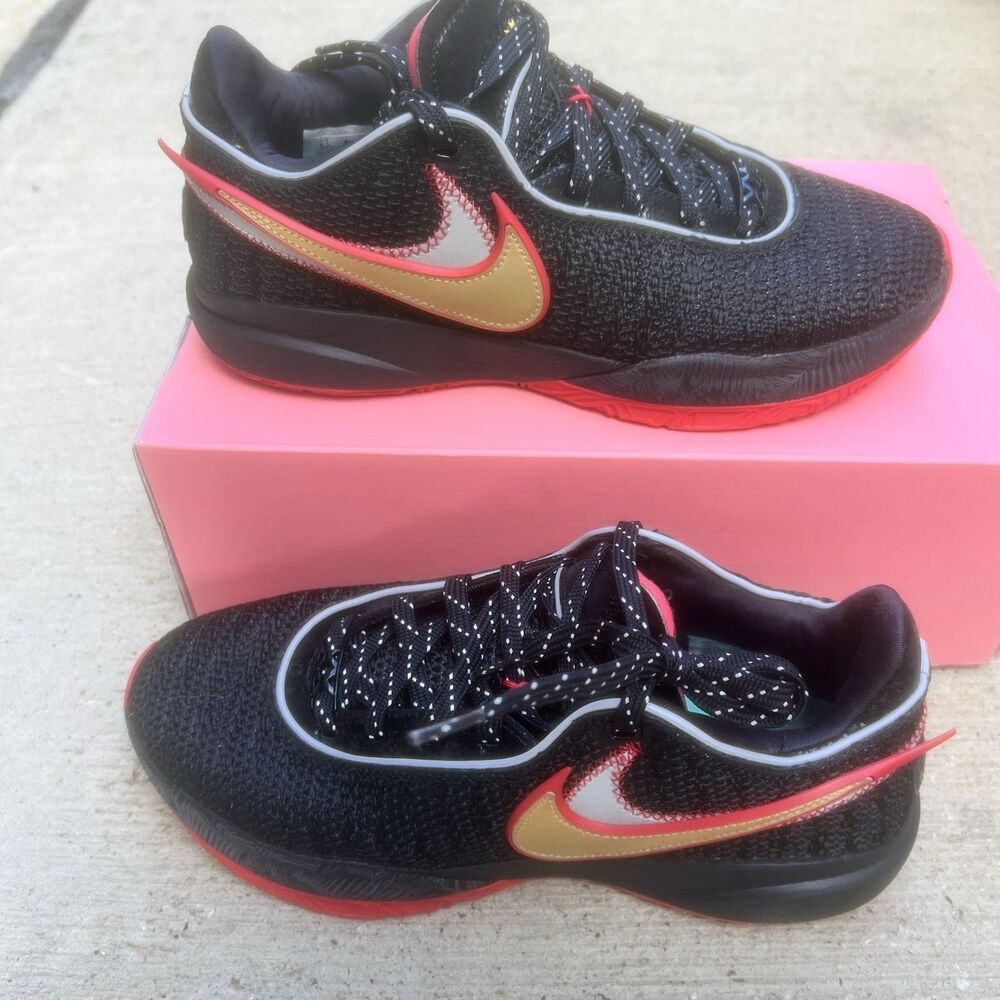 Nike Lebron 20 XX Miami Heat Black University Red Sneaker DJ5423-001 Mens Sz 8.5